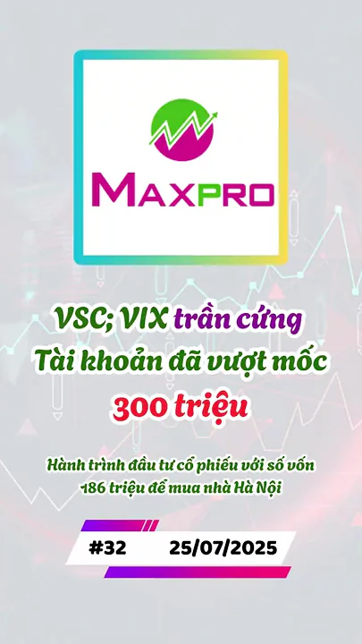 VSC; VIX trần cứng, tài khoản đã vượt mốc 300 triệu. Hành trình đầu tư cổ phiếu để mua nhà Hà Nội!