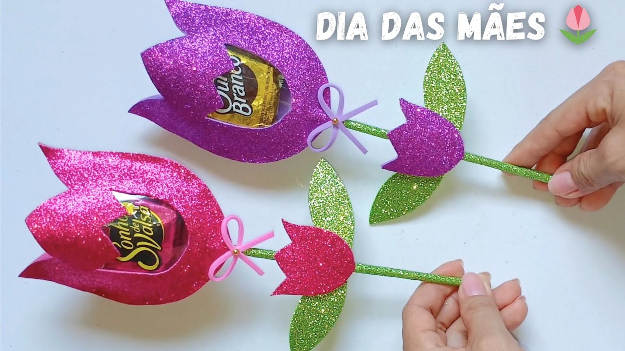 LEMBRANCINHA PRA DIA DAS MÃES EM E.V.A, FLOR PRA O DIA DAS MÃES 🌷