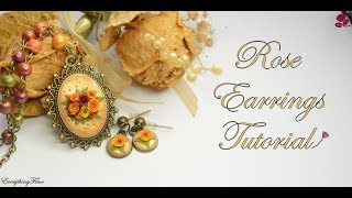 Polymer Clay Rose Earrings Tutorial