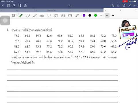 การสร้างตารางแจกแจงความถี่ (7/10)