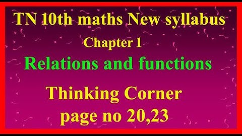 TN 10th maths new syllabus problems - Thinking Corner