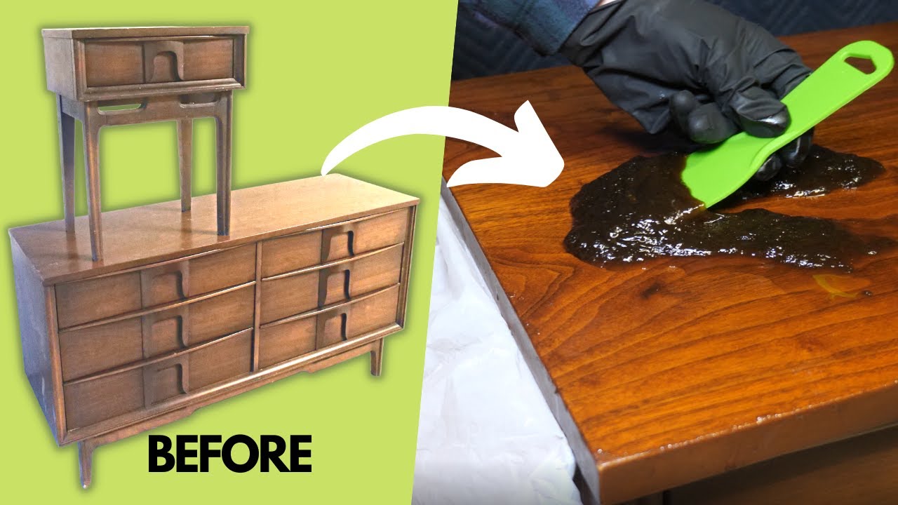 Реставрация скрытых драгоценностей: переделка комода и приставного столика из комиссионного магазина