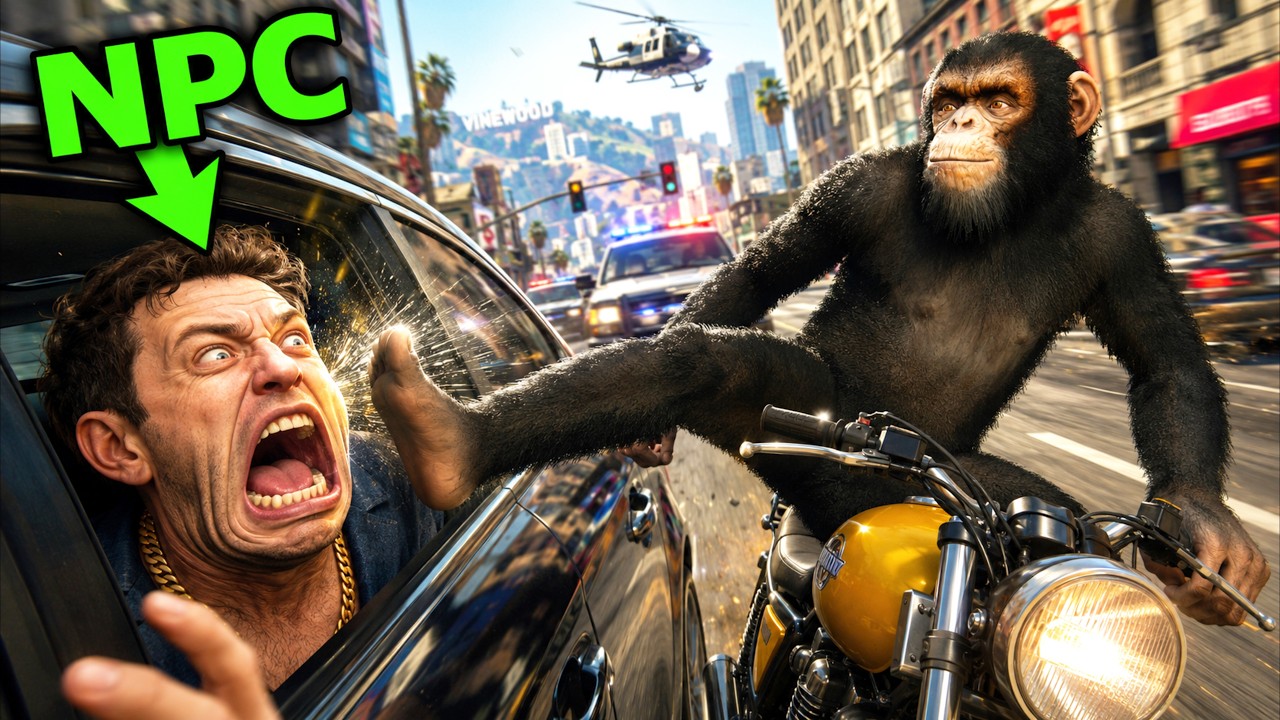I Terrorized GTA 5 NPCs as a Monkey