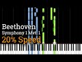Beethoven - Symphony No. 1 Mvt. 1 (Slow Piano Tutorial) [20% Speed]
