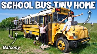 VAN LIFE | Converted School Bus Tiny House Tour (Off Grid)