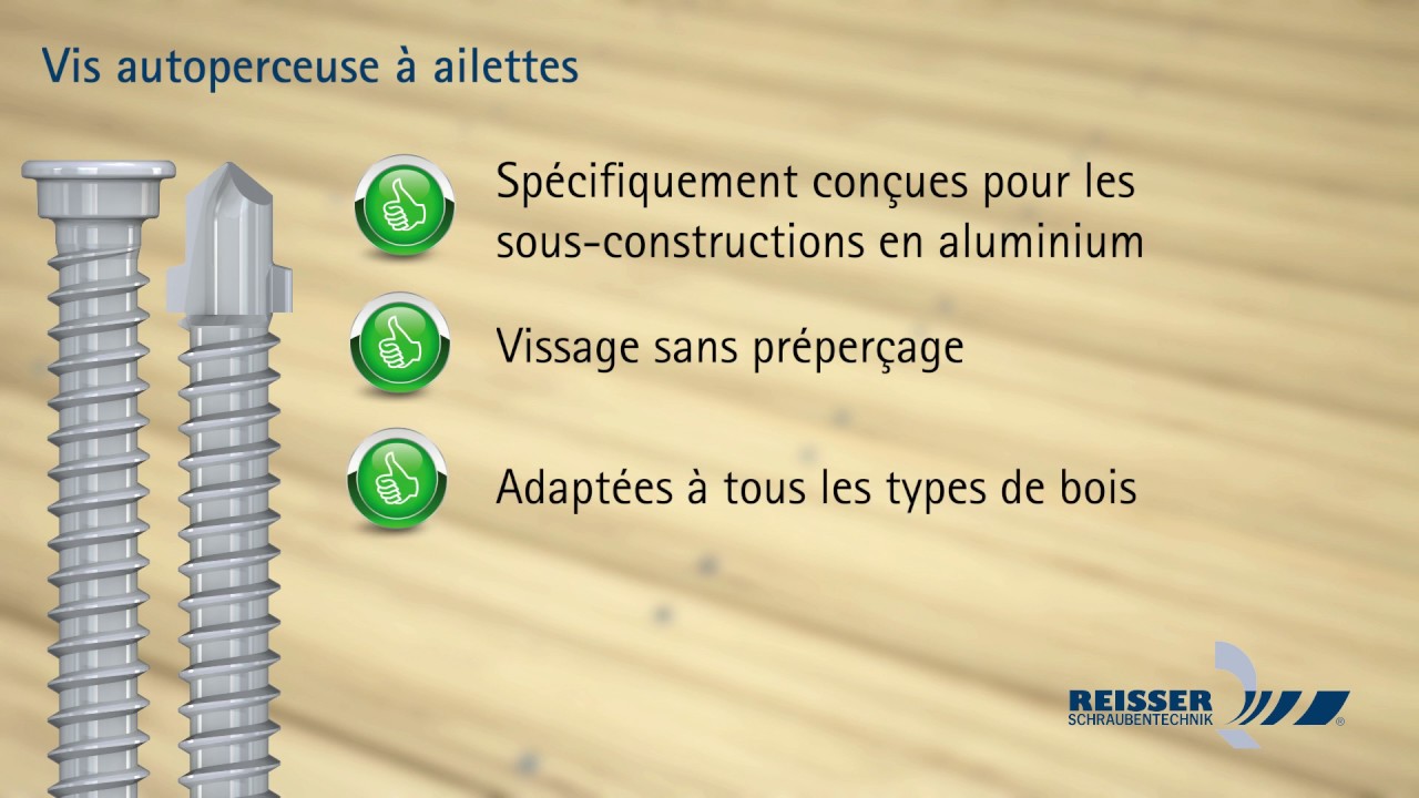 REISSER Vis autoperceuse à ailettes || Sous-construction en aluminium