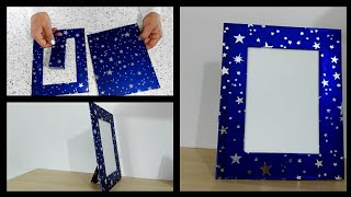 طريقة سهلة جدا و غير مكلفة لعمل إطار صورة/ How to make a cardboard Photo frame/ Cornice fai da te