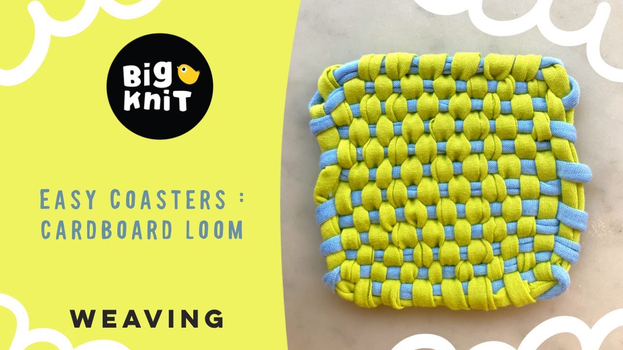 Weaving Coasters with cardboard loom สอนทำที่รองแก้วด้วยกี่ทอผ้า