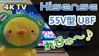 【 ハイセンス - Hisense - 55V型 U8F 】 4Kチューナー内蔵 倍速パネル ULED 液晶テレビ [ Amazon Prime Video 対応 ]  2020年モデル レビュー