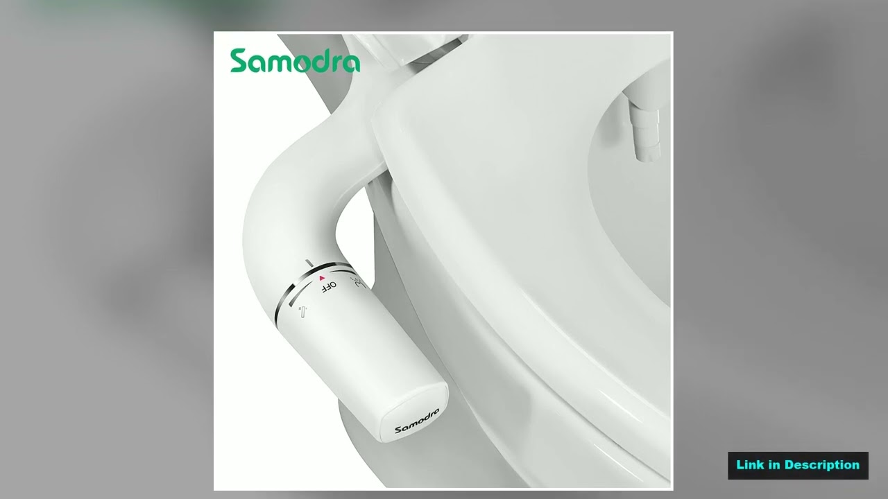 SAMODRA Bidet Attachment UltraSlim Toilet Seat Attachment Dual Nozzle Bidet Adjustable Water