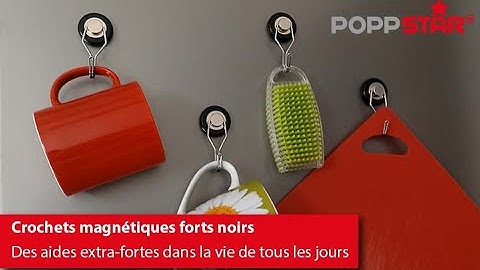 Poppstar - Crochet magnétique néodyme rotation de 360° | 23kg / 30kg force adhésive