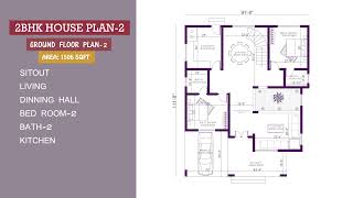 1000 sqft 2 bedroom house plans