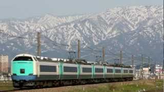 【HD】2012.04.28 2007M[特急いなほ7号] 485系3000番台(増結8連)