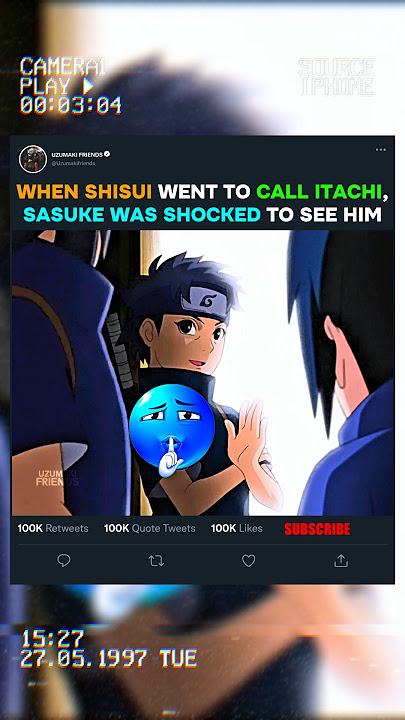 WHEN SHISUI 😄 WENT TO CALL ITACHI, SASUKE WAS SHOCKED TO SEE HIM #shisui #itachi#sasuke #animeshorts