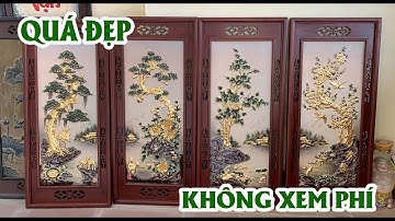 BỘ TRANH TỨ CẢNH RÁT VÀNG ĐẲNG CẤP , TRANH SỨ BÁT TRÀNG .