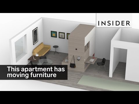 This micro apartment has moving furniture