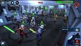SWGOH Grand Arena 59 Round 1 Rex, Ashoka, ARC, Fives , Echo vs Bossk Lead Bounty Hunters (Win)