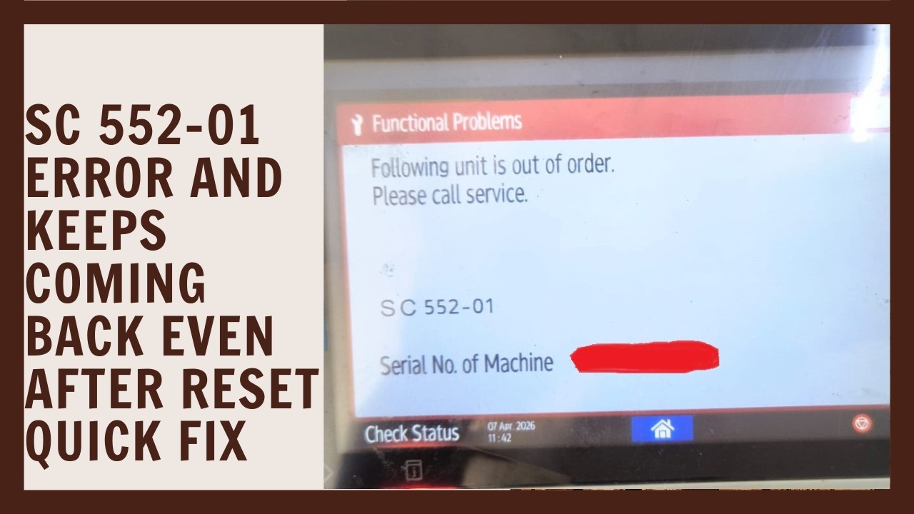 Ricoh IM 2702 SC552 01 Error – Keeps Coming Back After Reset Fix