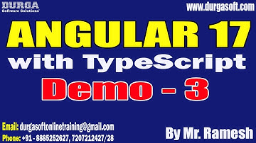 ANGULAR 17 with TypeScript tutorials || Demo - 3 || by Mr. Ramesh On 11-09-2024 @8AM IST