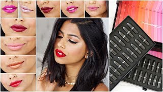 Trying out 48 MAC LIPSTICKS under 10 minutes! + GIVEAWAY!