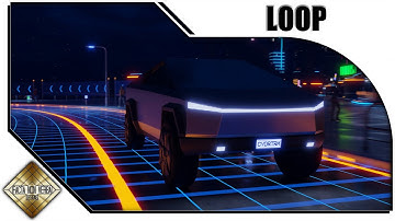 Free VJ Loop Background Video | Cybertruck Synthwave Outrun City #0973