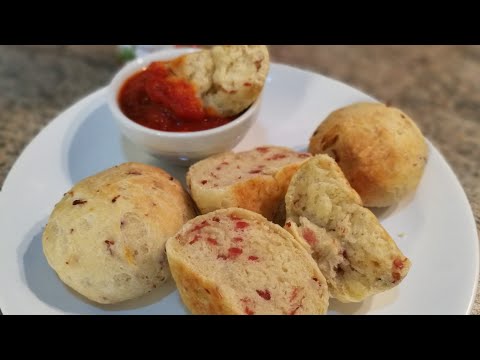 Cheese Smoked Beef Pizza Ball .. No yeast dough