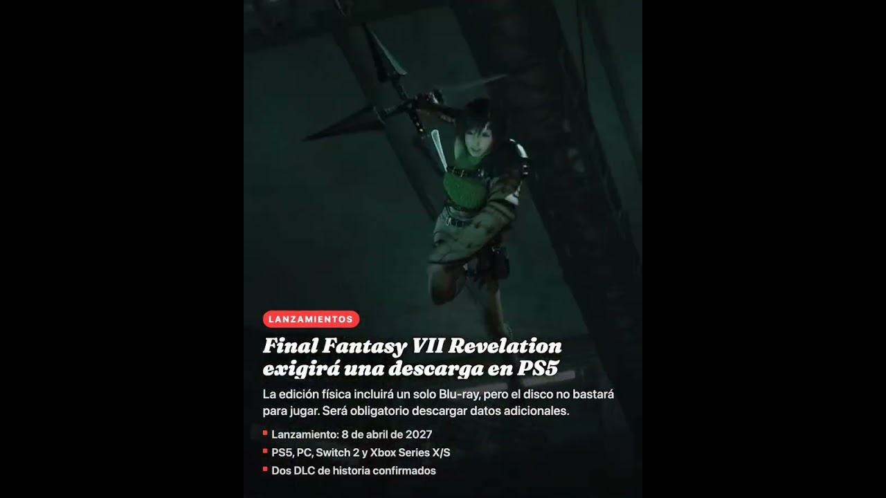 Final Fantasy VII Revelation exigirá una descarga en PS5