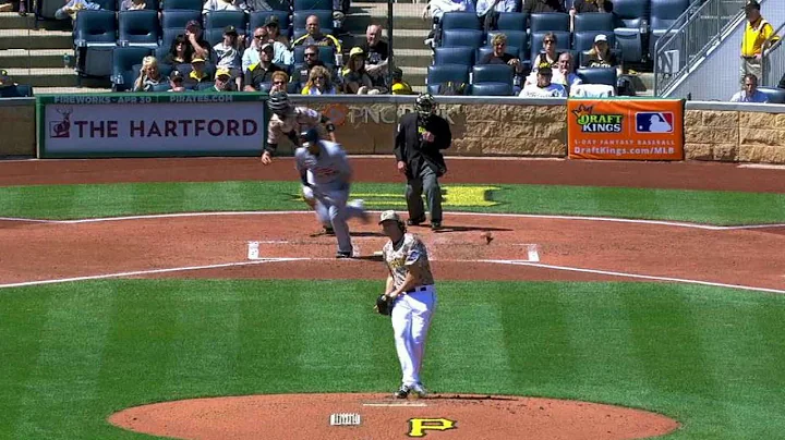 DET@PIT: Cole secures a sharp grounder at the mound