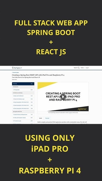 Coding a Full Stack Web App using Spring Boot and React JS on iPad PRO ...