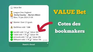 Les Meilleures Paris de Valeur avec BetMines Value Bet Bot screenshot 4