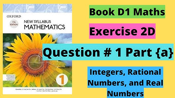 Exercise 2D | Question # 1 Part (a) | Chapter # 2 | Book D1 - New Syllabus Mathematics | Solved