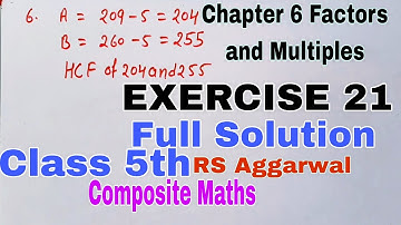 Chapter 6 Factors and Multiples| Exercise21| Class 5th Maths | RS Aggarwal | Composite Maths 2023-24
