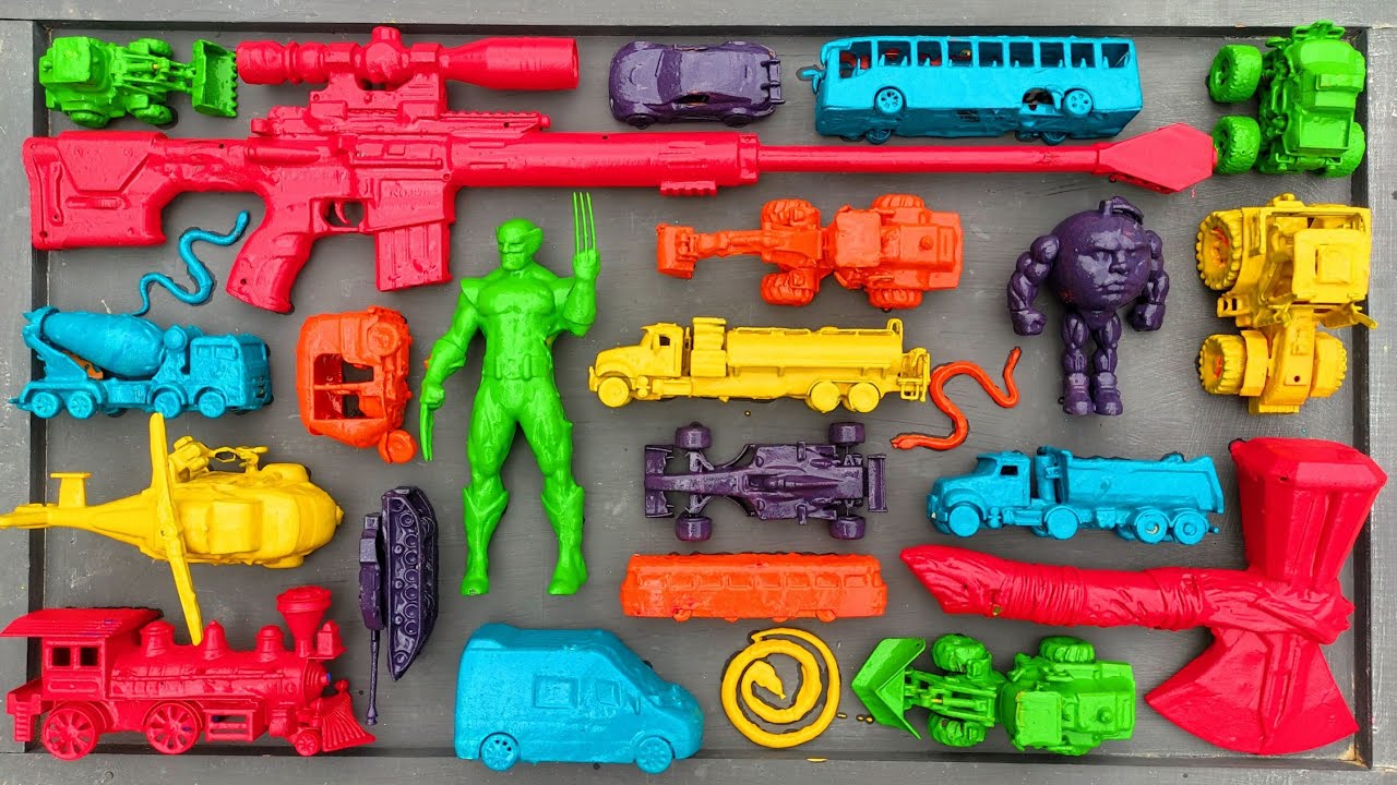 Membersihkan Mainan Mobil Balap, Truk Molen, Kereta Api, Excavator, Tank Baja, Speed Boat, Pesawat