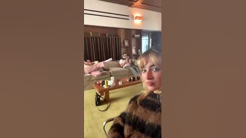 Sabrina Carpenter with Jack Antonoff in the studio for "Short n