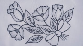 Hand embroidery beautiful design, Amazing flower embroidery stitches, Simple Needle work