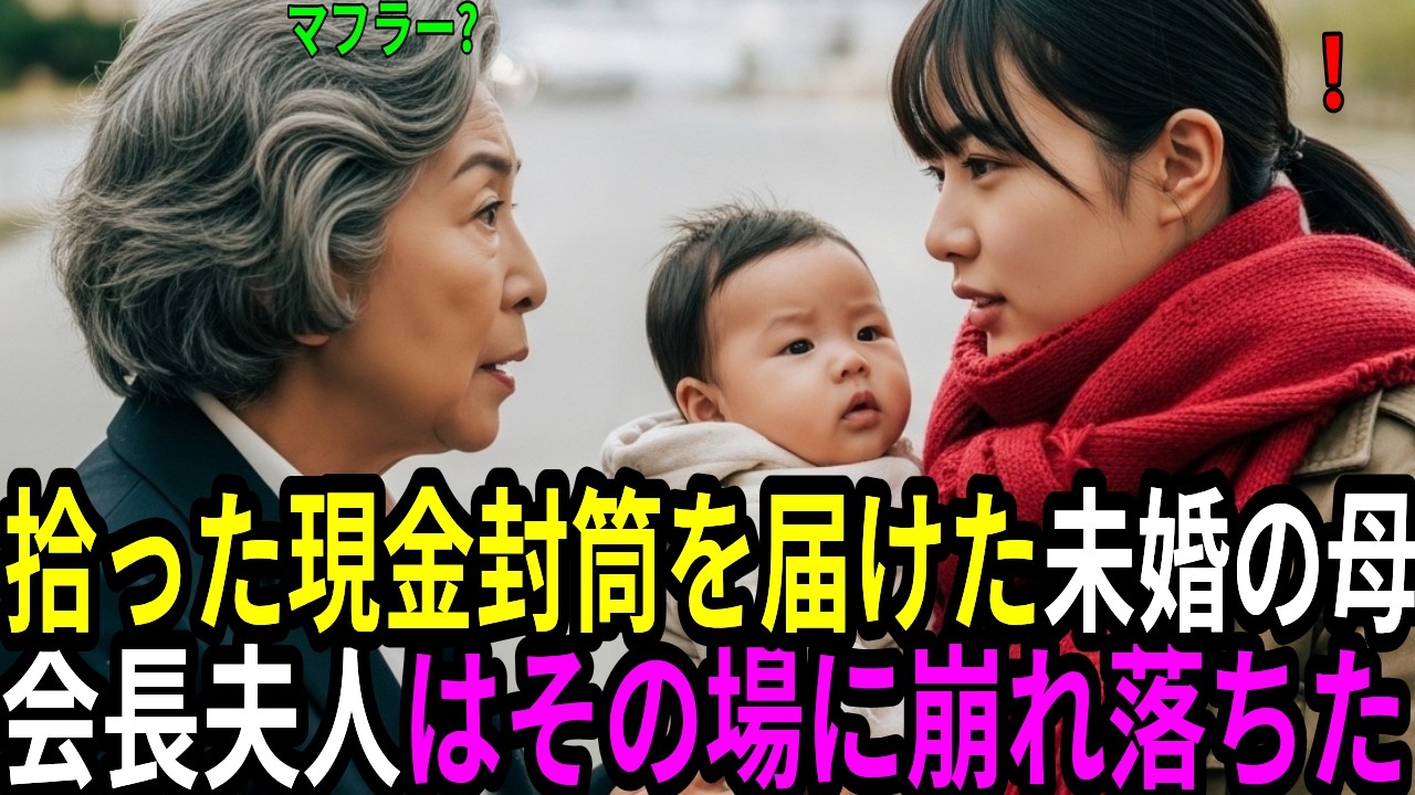 警察署に現金封筒を届けに来た貧しい未婚の母を見て、大企業の会長夫人が驚愕した理由とは？
