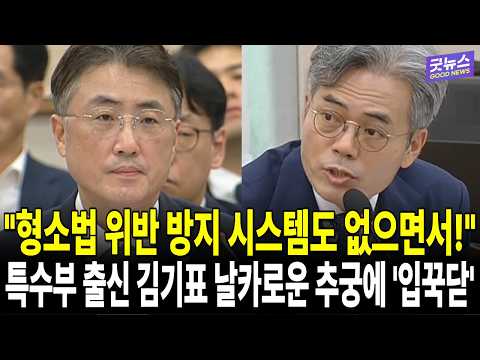 "형소법 위반 방지 시스템도 없으면서!" 특수부 출신 김기표 날카로운 추궁에 '입꾹닫'
