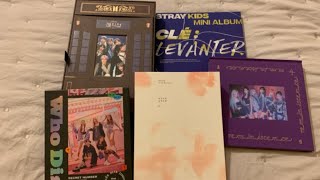 a messy kpop album unboxing! (secret number, skz, bts, &amp; everglow)