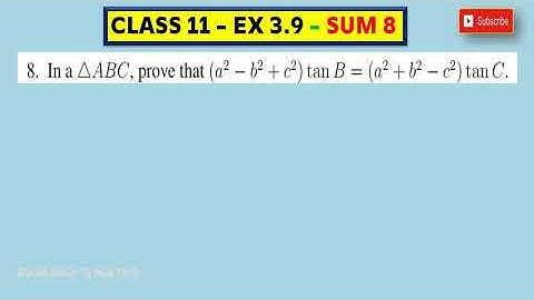 CLASS 11 - EX 3.9 - SUM 8