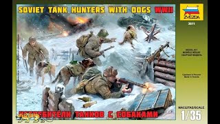 Zvezda 1/35 Soviet Tank Hunters with Dogs in box preview