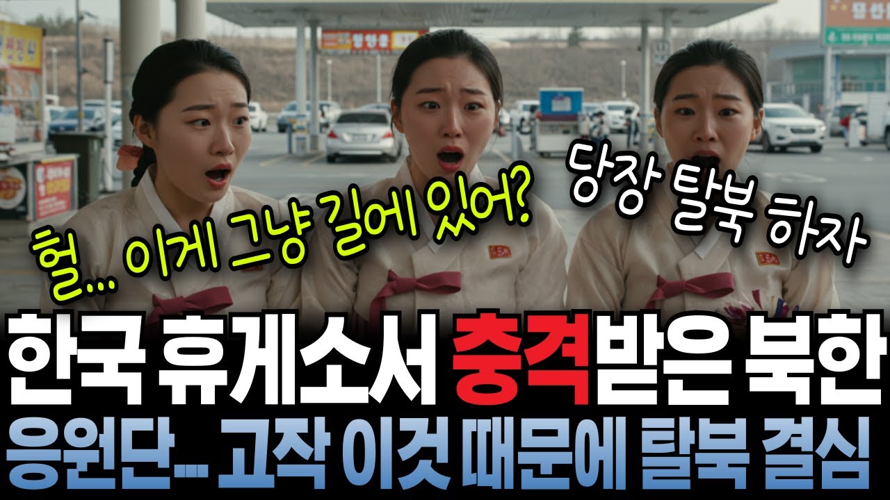 한국휴게소에 충격받은 북한응원단.. 아무도 거들떠도 안보는 이것때문에 목숨을 걸고 결국 탈북 결심?