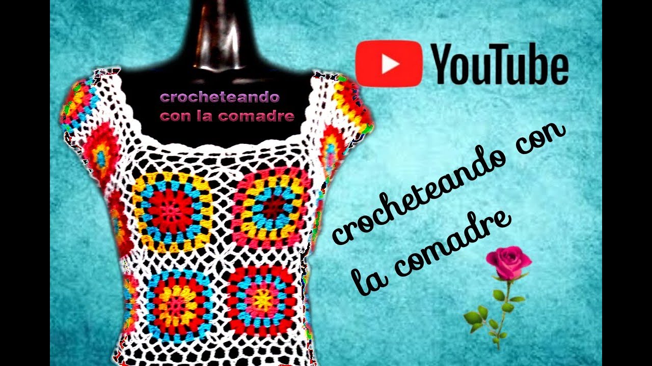Tutorial Blusa cuarentena heca con sobrantes de hilos Parte #2 Crocheteando con la Comadre💖👠💄💋.