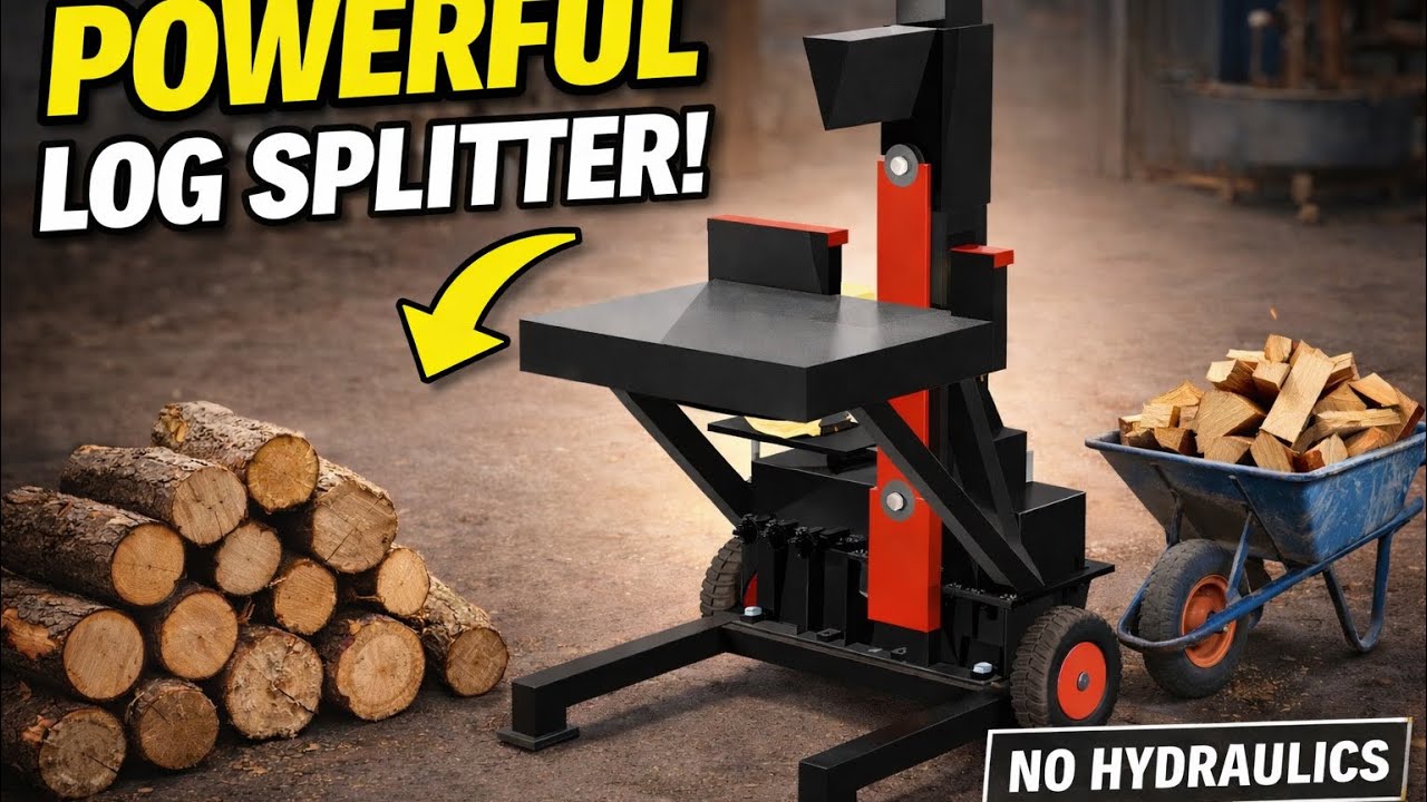 Mech Log Mechanical Log Splitter in Action – No Hydraulics - YouTube