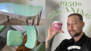1950's Kitchen Table  CLEAN WITH ME  Vintage Formica Table