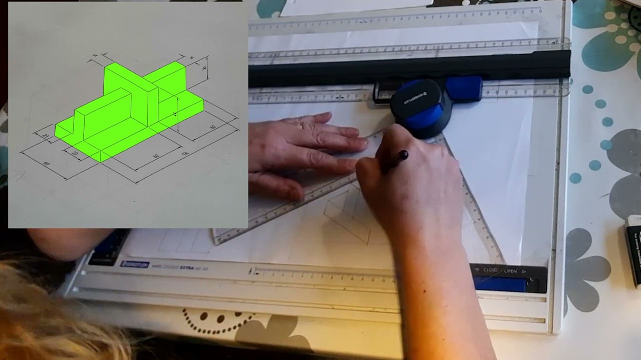 Technical drawing make different drawing views from an isometric drawing