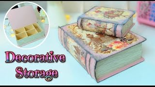 DIY - Vintage Book Storage Box TUTORIAL - room decor ideas - Isa ❤️