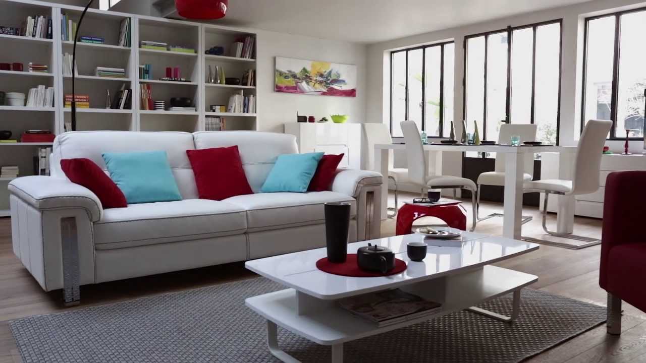Fauteuil salon contemporain: fauteuil cuir et tissu : salon design ...