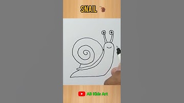 How To Draw A Snail Step By Step #shorts #short #abkidsart | Easy Drawing #animaldrawing