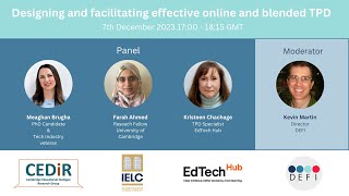 Designing and facilitating effective online and blended TPD: A discussion
