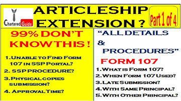 CA Articleship Extension Form 107-SSP Portal ICAI Detailed | Chartered Guide